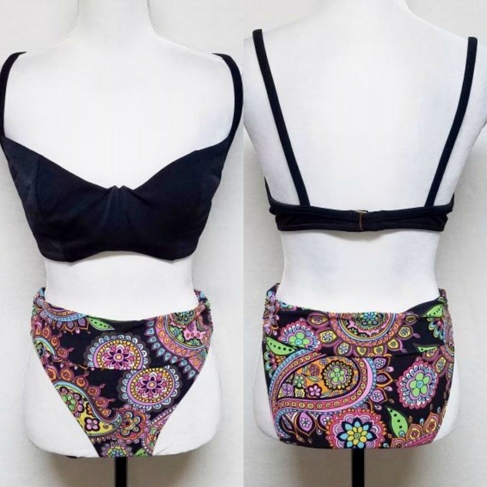 Vintage Illusions Gottex High Rise Paisley Bikini